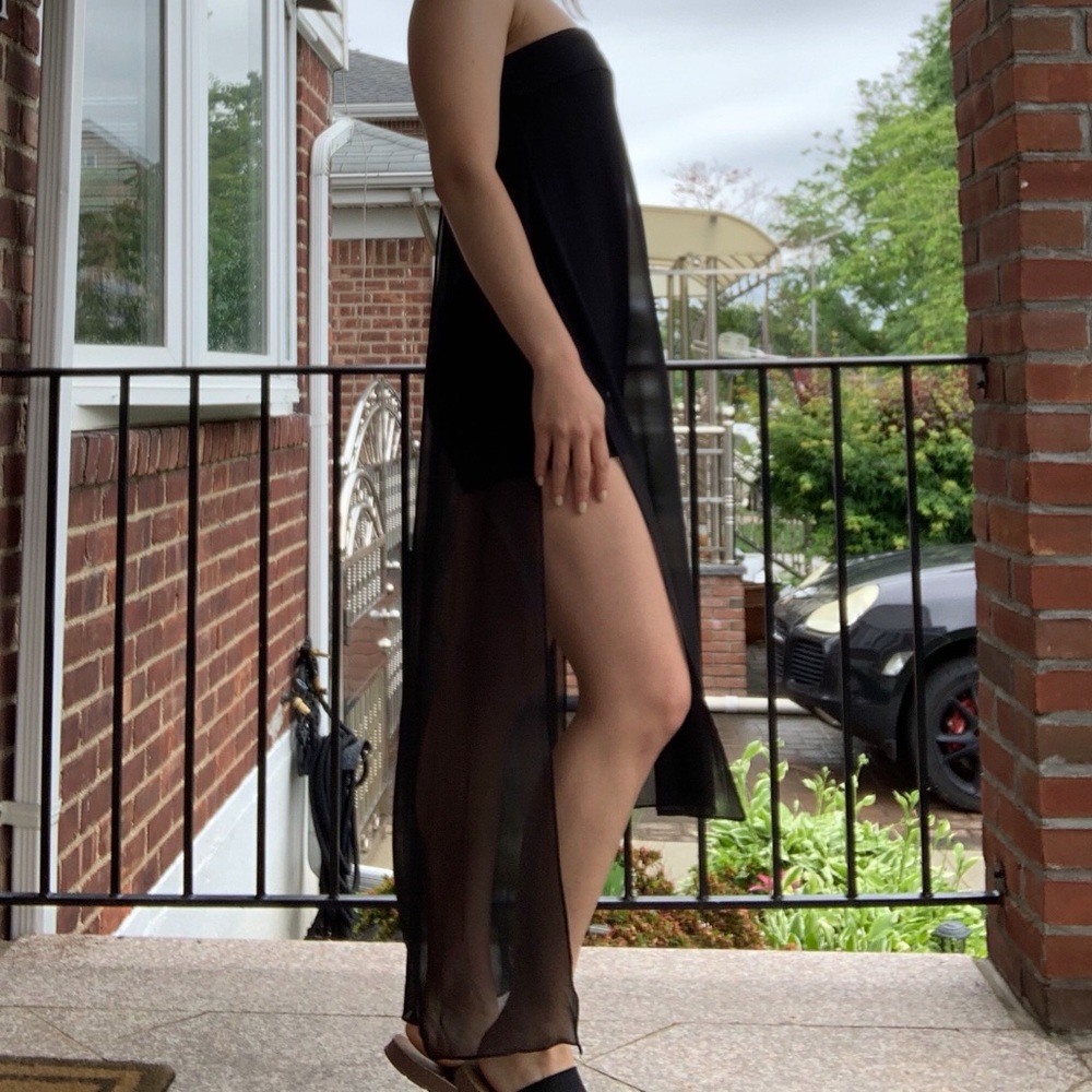 Flowy Black Chiffon Romper - Size S